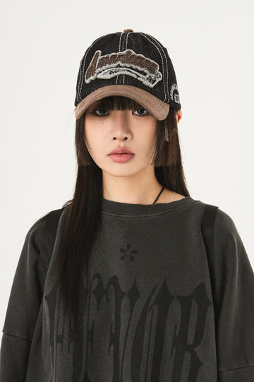 American vintage two-tone ball cap